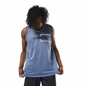 Reebok LES MILLS™ Mesh Ball Muskelshirt Herren - Blau - DE 736-CLE